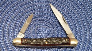 Schmidt & Ziegler German Bull Solingen Germany 111 Bone 2 Blade Stockman Knife