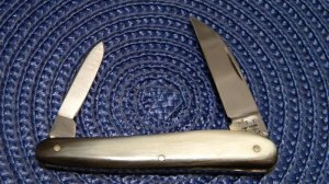 C & X Lockwood Brothers Sheffield England Horn 2 Blade Knife