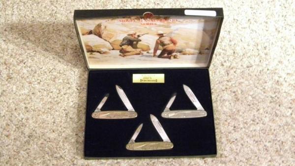 Winchester Trademark USA 1994 Model 94 100 Year Anniversary 3 Knife Set - NIB