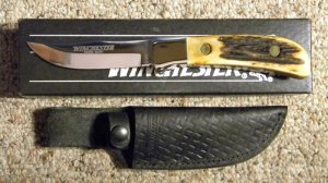 Winchester Trademark USA 1990 Stag W 15 0680 Fixed Blade Sheath Knife - NIB
