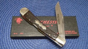 Winchester Trademark USA 1988 Bone W 15 1927 Banana Lockback Knife - NIB