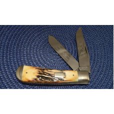 Schatt & Morgan Titusville PA. 1995 Stag 032101 Jumbo Trapper Knife - NIB Schatt & Morgan Titusville PA. 1995 Stag 032101 Jumbo Trapper Knife - NIB