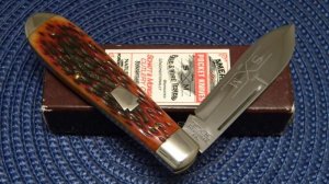 Schatt & Morgan Titusville PA. Bone 041906 Tear Drop Jack Knife - NIB