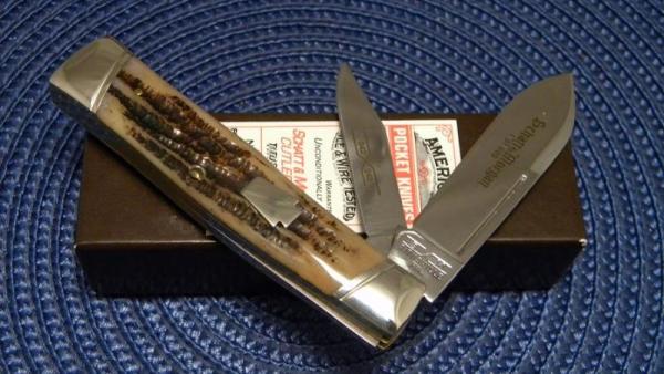 Schatt & Morgan Titusville PA. 2001 Bone 042240 Gunstock Knife - NIB Schatt & Morgan Titusville PA. 2001 Bone 042240 Gunstock Knife - NIB