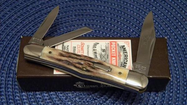 Schatt & Morgan Titusville PA. 2000 Stag 033176 1 of 25 Whittler Knife - NIB Schatt & Morgan Titusville PA. 2000 Stag 033176 1 of 25 Whittler Knife - NIB