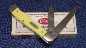 Case XX USA 1 Dot (1999) Yellow 3249 EZ CV Chrome Vanadium Easy Open Knife - NIB