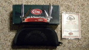 Case XX USA 2004 Old Red Bone 6488 SS Case Collectors Club Large Congress Knife - NIB