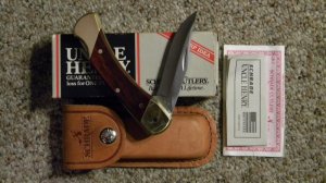Uncle Henry Schrade + LB7 USA Wood Bear Paw Folding Lockback Knife - NIB