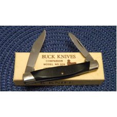 Buck 309 USA (Camillus) Black Saw Cut Delrin Companion Stockman Knife in Box c.1974-1985 Buck 309 USA (Camillus) Black Saw Cut Delrin Companion Stockman Knife in Box c.1974-1985