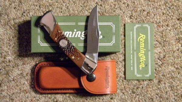 Remington UMC USA R9 Delrin Outdoorsman Lockback Knife & Pouch - NIB
