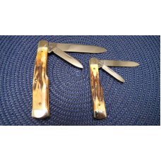 Case XX SS USA 1989 Stag 5215 & 5230 Gunstock Knife Set Case XX SS USA 1989 Stag 5215 & 5230 Gunstock Knife Set