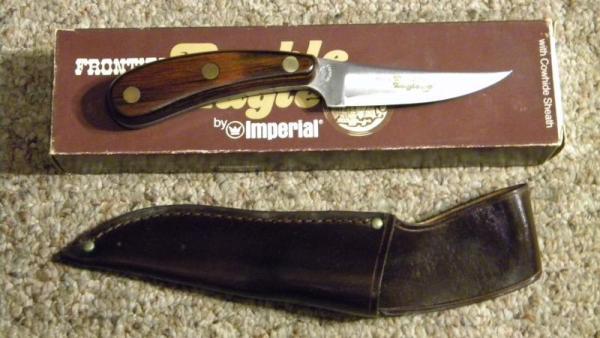 Frontier Double Eagle by Imperial Model 415 Fixed Blade Sheath Knife c.1970's - NIB Frontier Double Eagle by Imperial Model 415 Fixed Blade Sheath Knife c.1970's - NIB