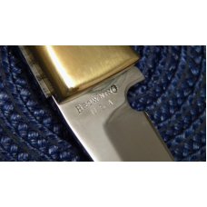Browning USA Model 40181F Folding Stalker I Brass/Wood Lockback Knife and Leather Pouch - NIB Browning USA Model 40181F Folding Stalker I Brass/Wood Lockback Knife and Leather Pouch - NIB