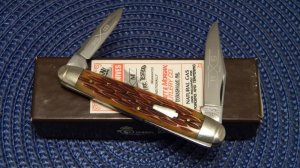 Schatt & Morgan Titusville PA. 1991 Bone 042103 Serpentine Knife - NIB