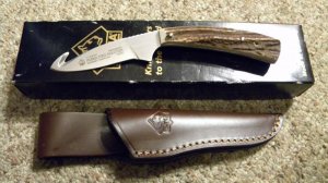Puma Germany Stag 116800 102/RC Pro Hunter Gut Hook Fixed Blade Sheath Knife c.2002 - NIB