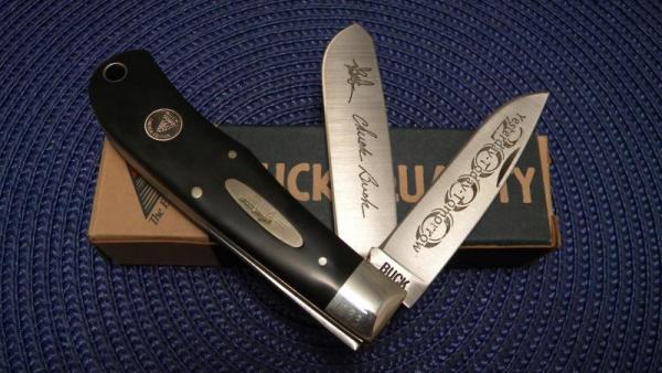 Buck USA Model 0334-BK-0 Delrin Limited Edition Millinium Signed Jumbo Trapper Knife - NIB Buck USA Model 0334-BK-0 Delrin Limited Edition Millinium Signed Jumbo Trapper Knife - NIB