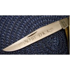 Schrade + USA SC503 Moby Dick Scrimshawed Slimline Trapper Linerlock Knife - NIB Schrade + USA SC503 Moby Dick Scrimshawed Slimline Trapper Linerlock Knife - NIB