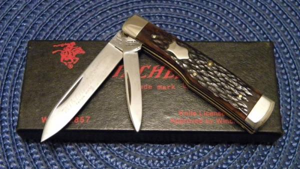 Winchester Trademark USA 1988 Bone 2851 Gunstock Knife - NIB Winchester Trademark USA 1988 Bone 2851 Gunstock Knife - NIB