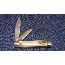 Custom Stag Slip Joint Folding Gunstock Knife by A.M. Mayhall - C. 1960's Custom Stag Slip Joint Folding Gunstock Knife by A.M. Mayhall - C. 1960's