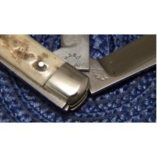 Custom Stag Slip Joint Folding Gunstock Knife by A.M. Mayhall - C. 1960's Custom Stag Slip Joint Folding Gunstock Knife by A.M. Mayhall - C. 1960's
