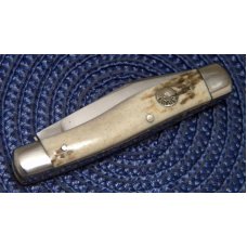 Custom Stag Slip Joint Folding Gunstock Knife by A.M. Mayhall - C. 1960's Custom Stag Slip Joint Folding Gunstock Knife by A.M. Mayhall - C. 1960's