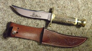 Case XX USA 1990 Stag Kodiak Fixed Blade Sheath Knife
