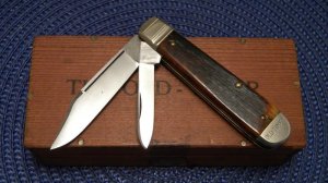 Schrade Walden NY USA 2OT Bone Old Timer Jack Knife in Box c.1960's