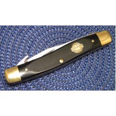 Schrade Cope USA Black Delrin Copenhagen Snuff Guthook Linerlock Muskrat Knife Schrade Cope USA Black Delrin Copenhagen Snuff Guthook Linerlock Muskrat Knife