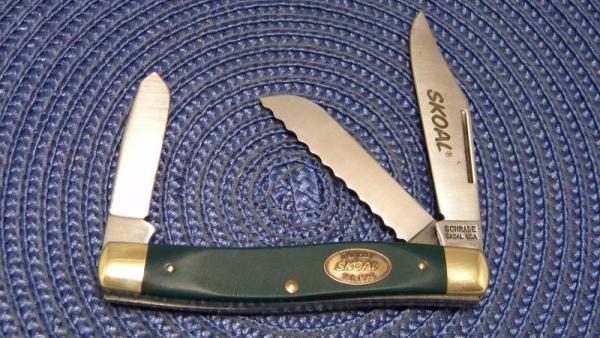 Schrade Skoal USA Green Delrin Large Stockman Knife Schrade Skoal USA Green Delrin Large Stockman Knife