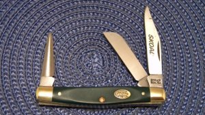 Schrade Skoal USA Green Delrin Small Stockman Knife