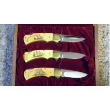 Puma Germany Stainless Micarta 715 4 Star Lockback Knife Set c.1982 Puma Germany Stainless Micarta 715 4 Star Lockback Knife Set c.1982