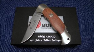 Boker Solingen Germany Walnut 140th Anniversary Special Edition Lockback Knife - NIB