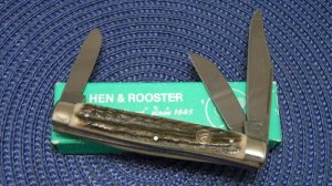 Hen & Rooster Bertram Cutlery Solingen Germany Stag 173-DS Stockman Knife - NIB