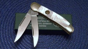 Hen & Rooster Bertram Cutlery Solingen Germany Pearl 232-MOP Copperhead Knife - NIB