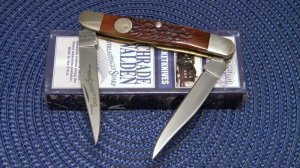Schrade Walden USA (Taylor Cutlery) Amber Bone SWAJB247 Everlastingly Sharp Muskrat Knife - NIB