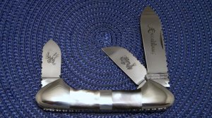 Parker Custom Series Japan Black Pearl Excalibur Gunboat Canoe Knife