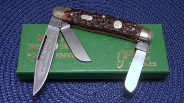 Boker Solingen Germany Tree Brand Classic Bone 7474B Stockman Knife c..1970's - NIB