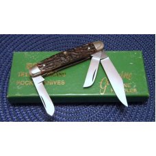 Boker Solingen Germany Tree Brand Classic Bone 7588 Stockman Knife c..1970's - NIB Boker Solingen Germany Tree Brand Classic Bone 7588 Stockman Knife c..1970's - NIB