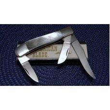 American Blade Chatt. TN. (Parker) Japan Black Pearl 689-3 Stockman Knife c.1984 - NIB