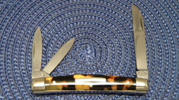 Kane Cutlery Co. Kane, PA (Germany) Imit. Tortoise Shell Congress Whittler Knife - C.1990's