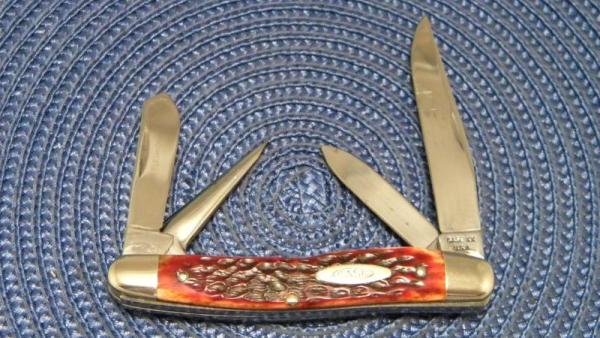 Case XX USA 5 Dot (1975) Bone 64047P Punch 4 Blade Stockman Knife Case XX USA 5 Dot (1975) Bone 64047P Punch 4 Blade Stockman Knife