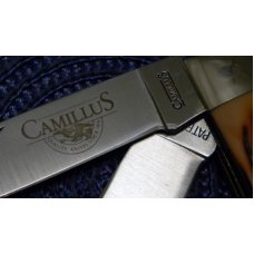 Camillus NY USA Imitation Stag # 716 Dual Lockback Knife & Leather Pouch - NIB Camillus NY USA Imitation Stag # 716 Dual Lockback Knife & Leather Pouch - NIB