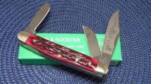 Hen & Rooster Solingen Germany Bertram Cutlery Bone 313-RPB/CR Cattle Rustler Stockman Knife - NIB