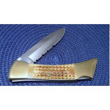 Case XX USA 2004 Bone 59L SS NAHC Hunting Heritage Collection Lockback Knife & Pouch - NIB