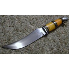 Kinfolks USA Y350 Yellow Marbelette w/Red Trim Fixed Blade Sheath Knife