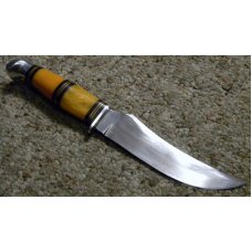 Kinfolks USA Y350 Yellow Marbelette w/Red Trim Fixed Blade Sheath Knife