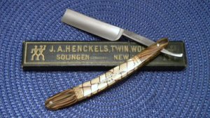 J.A. Henckels Twin Works Solingen Germany #76 Fancy Handle Straight Razor in Box