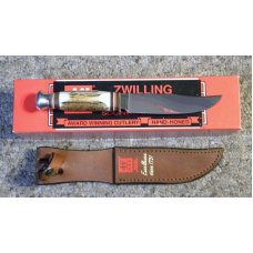 J.A. Henckels Germany HK-20-S Stainless Stag Fixed Blade Sheath Knife - NIB J.A. Henckels Germany HK-20-S Stainless Stag Fixed Blade Sheath Knife - NIB