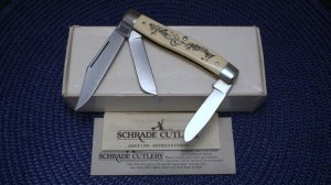 Schrade USA SC505 Scrimshawed Delrin Stockman Knife c.1984 - NIB