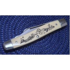 Schrade USA SC505 Scrimshawed Delrin Stockman Knife c.1984 - NIB Schrade USA SC505 Scrimshawed Delrin Stockman Knife c.1984 - NIB